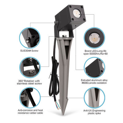 Lámpara de jardín LED de árbol cuadrado impermeable IP65 de aluminio exterior con certificación CE