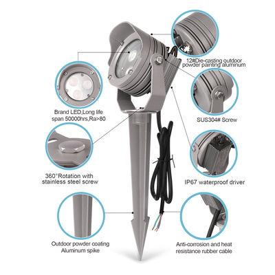 IP65 12V DC Disminución de la luz LED Decorativo Luz de aluminio de aluminio exterior lámpara de paisaje