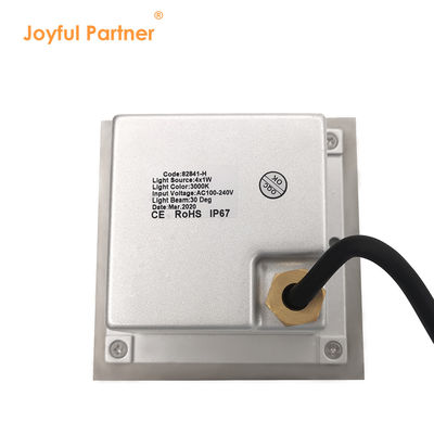 12VDC Lámpara subterránea cuadrada IP67 4W 8W 125*125MM de acero inoxidable DMX RGBW4in1