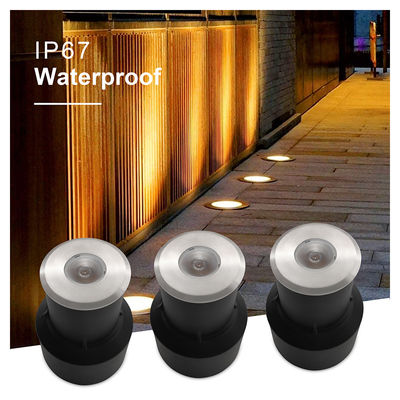 Mini IP67 luz subterránea resistente al agua de un solo color de acero inoxidable 3000K 1W 3W montaje en receso