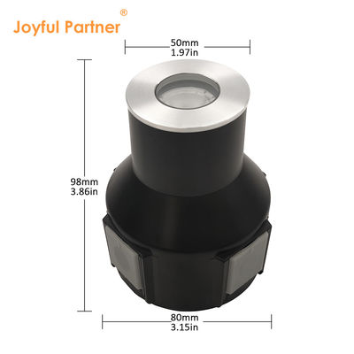 Luz de enterramiento LED de acero inoxidable 316 1w 2w 3w DC 24v con caja trasera de plástico para jardinería