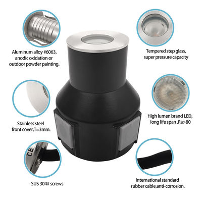 1w 2w jardín LED luz subterránea Tipo pequeño en el suelo LED luces de camino