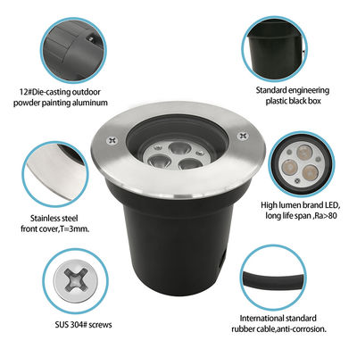 3W 6W 9W jardín LED luz subterránea RGB cambio de color luces en receso