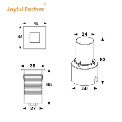 Lámparas LED Subterráneas Acero inoxidable 1W 2W AC/DC 2700K-6000K DIA38MM con vidrio congelado