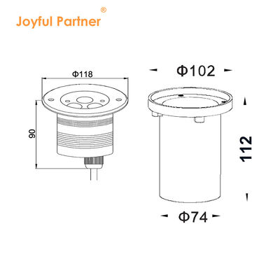 Luz de estacionamiento LED subterránea 3W 6W 9W COB LED Iluminación de jardín exterior con acabado de acero inoxidable