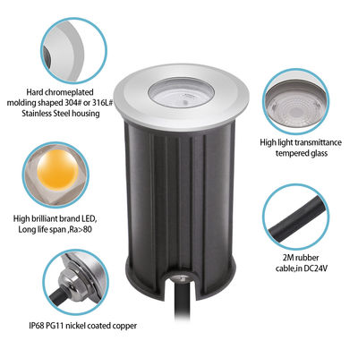 1W IP68 Luces a prueba de agua submarinas 316SS 12V 24V LED Luces de piscina 2700k - 6500k