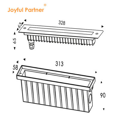 316 de acero inoxidable DMX 512 RGB 12w de piscina lineal LED para cascada
