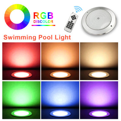 Par56 LED resistente al agua Luz de piscina 316SS Casas Ultra delgadas 7.5mm Resina de pared montada 230MM 18W 25W DC AC12V