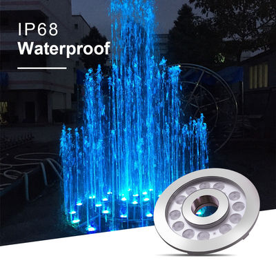 Luz de anillo de fuente LED IP68 24W de acero inoxidable Luz submarina