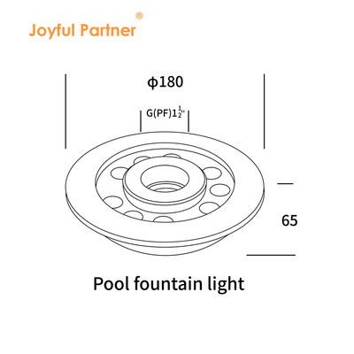 Luz de anillo de fuente LED IP68 24W de acero inoxidable Luz submarina