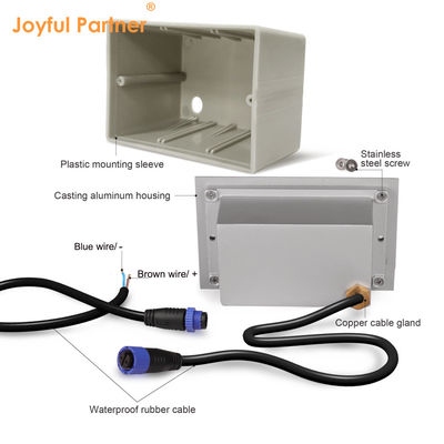 Lámpara de pared de LED de IP65 cuadrada 12V 24V Blanco cálido de LED de escalera