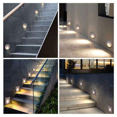 Lámpara de pared LED inteligente IP65 Aluminio Cuerpo cuadrado Forma DC 24v 1w 2w 3w Luz de escalera LED para pasillo