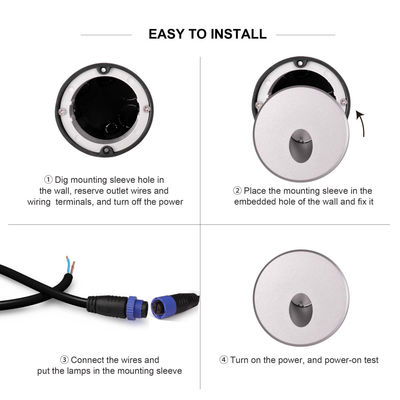 Mini LED Receso de la luz de la pared ajustable escalera escalera luces AC12V fundición a presión de aluminio Cree LED 2700k 3000k 4000k 5000k