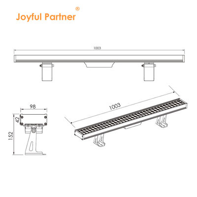 Lámpara de lavadora de pared de fachada de 108W 1000MM