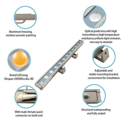 Color de aluminio 18W LED Pared Lámparas de lavadora de la pared Interiores Inodoro Luz lineal
