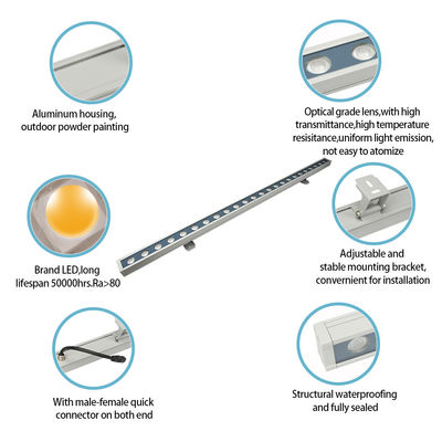 Luz de lavadora de pared LED lineal 9W IP65 LED RGB luces de punto para la decoración de edificios