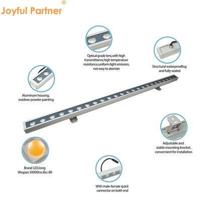 24W Rgbw LED de lavadora de paredes luz lineal 2700k - 6500k impermeable para edificios