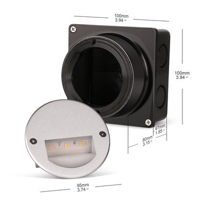 Aluminio exterior luz LED paso IP65 redondo cubierta cuadrada escalera de la pared de manga