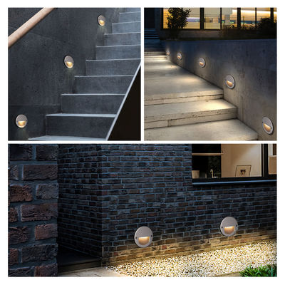 Aluminio exterior luz LED paso IP65 redondo cubierta cuadrada escalera de la pared de manga