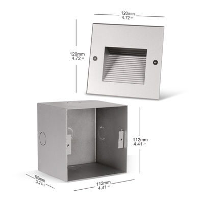 Escalera de aluminio cuadrada de pared incrustada 3w DC 24v Material de aluminio para interiores elegantes