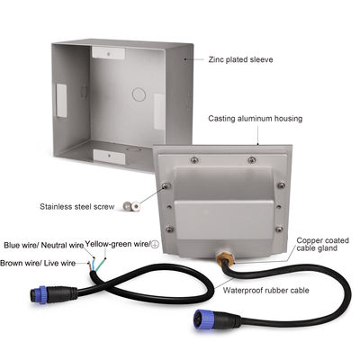 Luces de escaleras LED AC100~240V 6W COB Empotradas IP65 120*120mm Para pasillo Luz de esquina de pared LED