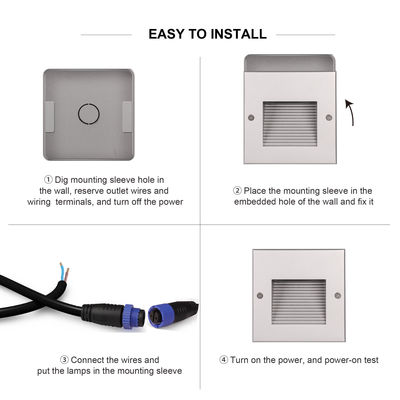 IP65 12V 24V luz de pared LED encasillada camino escalera escalera cerca camino luz de cubierta LED