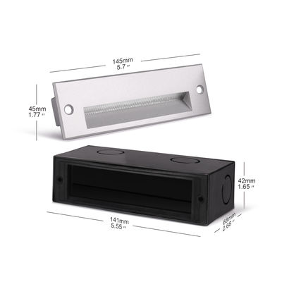 Rectángulo enterrado LED pared de luces de paquete 220VAC 5W cálido blanco LED pasillo de luces