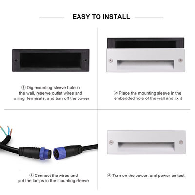 Rectángulo enterrado LED pared de luces de paquete 220VAC 5W cálido blanco LED pasillo de luces