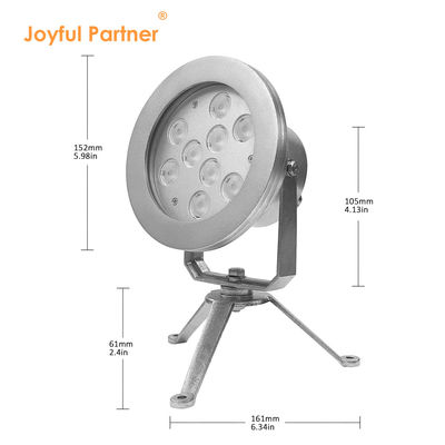 Colorido RGBW Fuente de agua LED luces DMX Control de acero inoxidable luz submarina