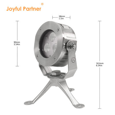 Control de alta calidad DC24V 304 de acero inoxidable DMX512 RGBW IP68 12w LED luz submarina