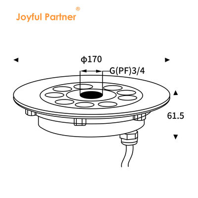Luz de la fuente de la piscina de tierra seca ejectiva central 12V / 24V Ip68 Luz submarina