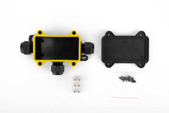 Caja de conexión de cable impermeable tipo H de 3 vías, plástico, color negro, terminal rápido