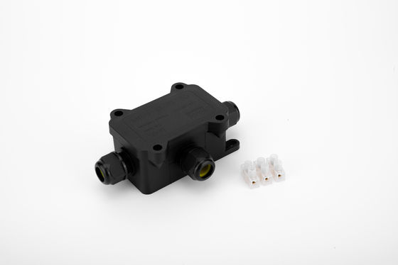 Caja de conexión de cable impermeable tipo H de 3 vías, plástico, color negro, terminal rápido