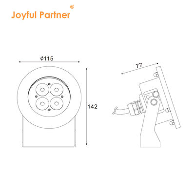 Foco subacuático LED IP68 RGBW 4 en 1 colorido con soporte ajustable Aprobado por RoHS