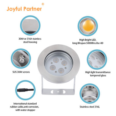 RGBW 4 en 1 luz LED bajo el agua IP68 colorido fuente de luz