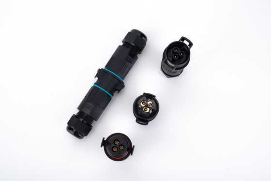 M19 Conector eléctrico de 3 pines IP68 de conexión rápida de 2 vías Conector de cable de extensión exterior
