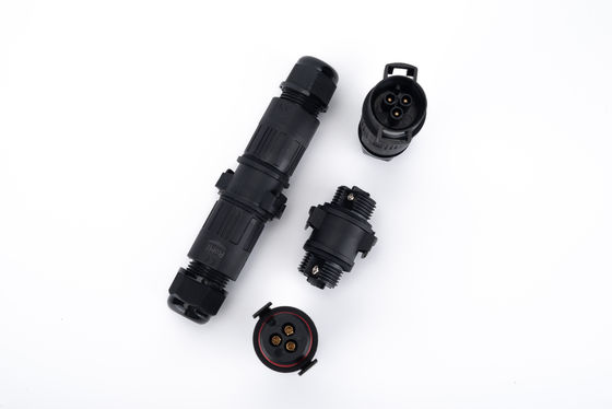 M19 Conector eléctrico de 3 pines IP68 de conexión rápida de 2 vías Conector de cable de extensión exterior