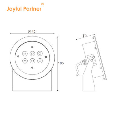 Proyector bajo el agua LED Acero inoxidable 316L 24W RGBW IP68 con vidrio templado