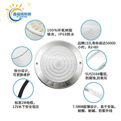 6w 10w 18w 25w Luz lineal submarina de acero inoxidable Luz de piscina impermeable