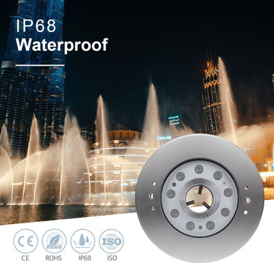 Lámpara de fuente submarina IP68 9W acero inoxidable RGB 316 para fuente musical