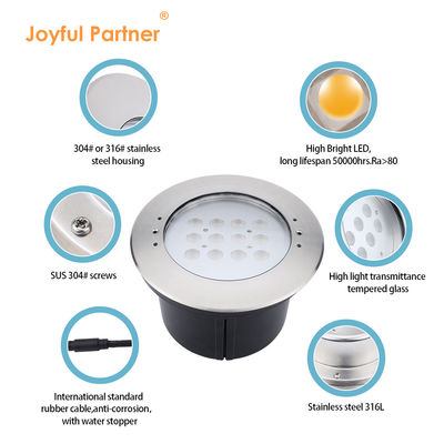 Fabrica directa IP68 impermeable de acero inoxidable 316L luces de piscina sumergibles 12W LED incrustado