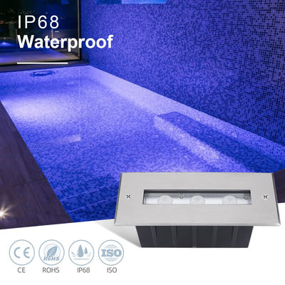 IP68 Luz de piscina 3W 6W RGB de color único lineal de lavadora de pared submarina Luz con manga de montaje de plástico