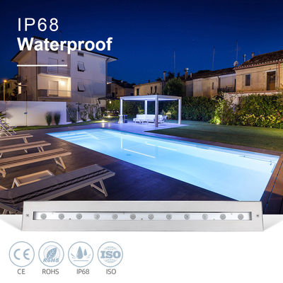 Rectángulo de alta calidad luz asimétrica brillante IP68 SS316L luz submarina lineal lavadora de paredes LED luz de piscina