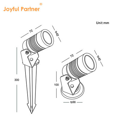 Iluminación al aire libre pequeño foco de jardín LED con base de montaje de pico o aluminio