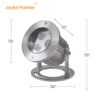 IP68 Acero inoxidable impermeable 316 3x2W Luzes LED bajo el agua para estanques con base de montaje