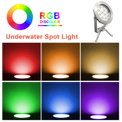 Venta caliente 12x3W RGB 3 en 1 exterior IP68 impermeable de acero inoxidable RGB luz LED sumergible