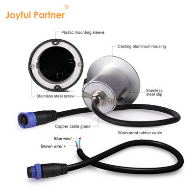 12VDC / 24VDC Casilla de aluminio de fundición moderna de forma redonda IP65 Jardín luz de pared exterior