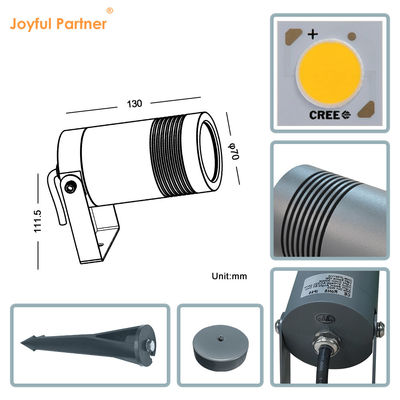 Iluminación de paisaje al aire libre duradera de color blanco frío DC12v 24V para patio con cable eléctrico de 4.9FT