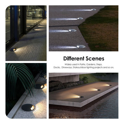 Vista de un lado 12 24 Voltios Luz exterior Accesorio LED Iluminación de pasillo escalonado Lámpara enterrada