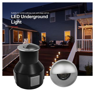 IP67 Semi sombreado en recubrimiento redondo RGB lado blanco cálido que emite luz subterránea enterrada